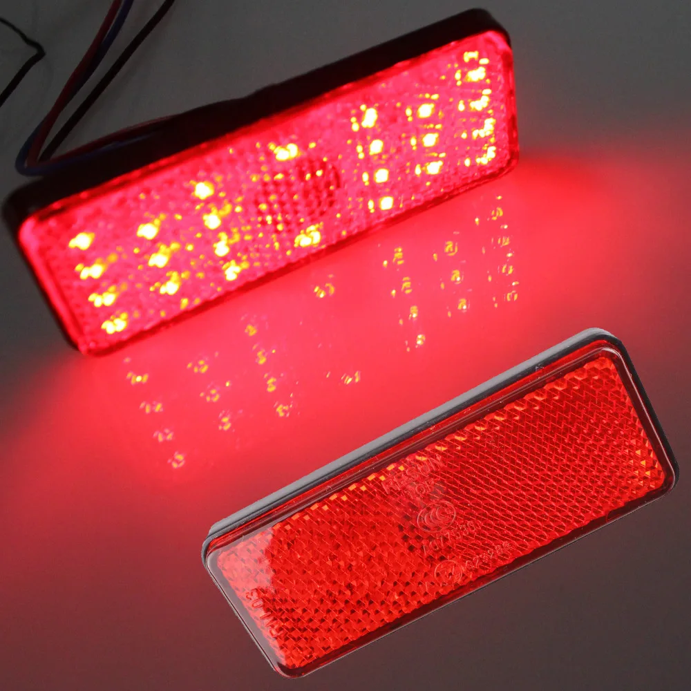2x Универсальный LED отражатель Красный задний хвост тормозной стоп габаритные огни для внедорожника грузовик прицеп мотоцикла автомобиля 2x Универсальный LED отражатель Красный задний хвост тормозной стоп габаритные огни для внедорожника грузовик прицеп мотоцикла автомобиля