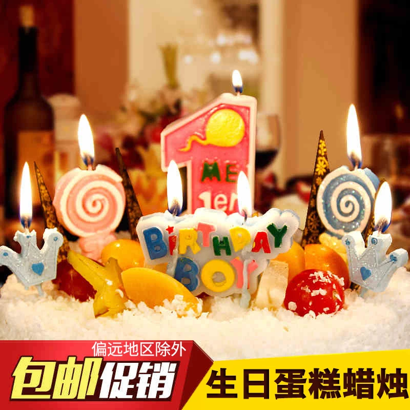 Flameless Happy Birthday Cake Candle Baby Birthday Candle Decoration