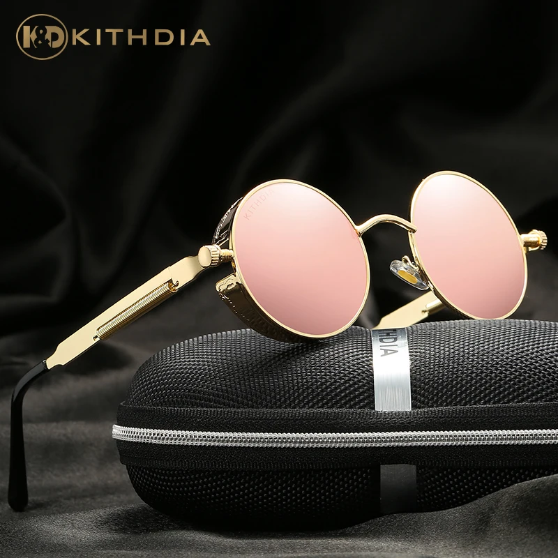 

KITHDIA Women Polarized Sunglasses Round Women Brand Designer UV400 Protection Sun glasses Retro Drive Fashion Shades With Case