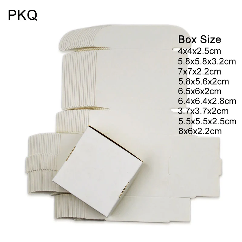 

10pcs/lot White Paper Cardboard Box Square Carton Favors Packaging Box For Handmade Soap Baby Shower Candy Gift Box Decoration