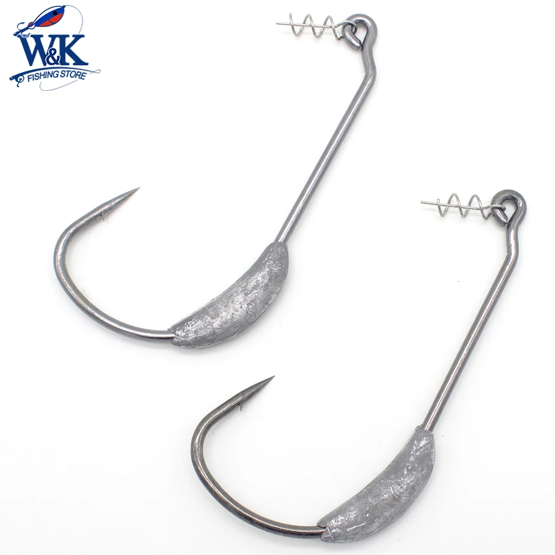 W& K рыболовные крючки 24 г 10/0 и 26 г 12/0 Утяжеленные крючки для Червяков 2 шт./pk Большой Крючок под червя