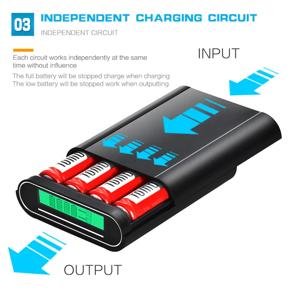 TOMO M4 4*18650 зарядное устройство DIY power Bank 5V 1A/2A USB зарядное устройство с интеллектуальным ЖК-дисплеем для iPhone X samsung S8 Note 8