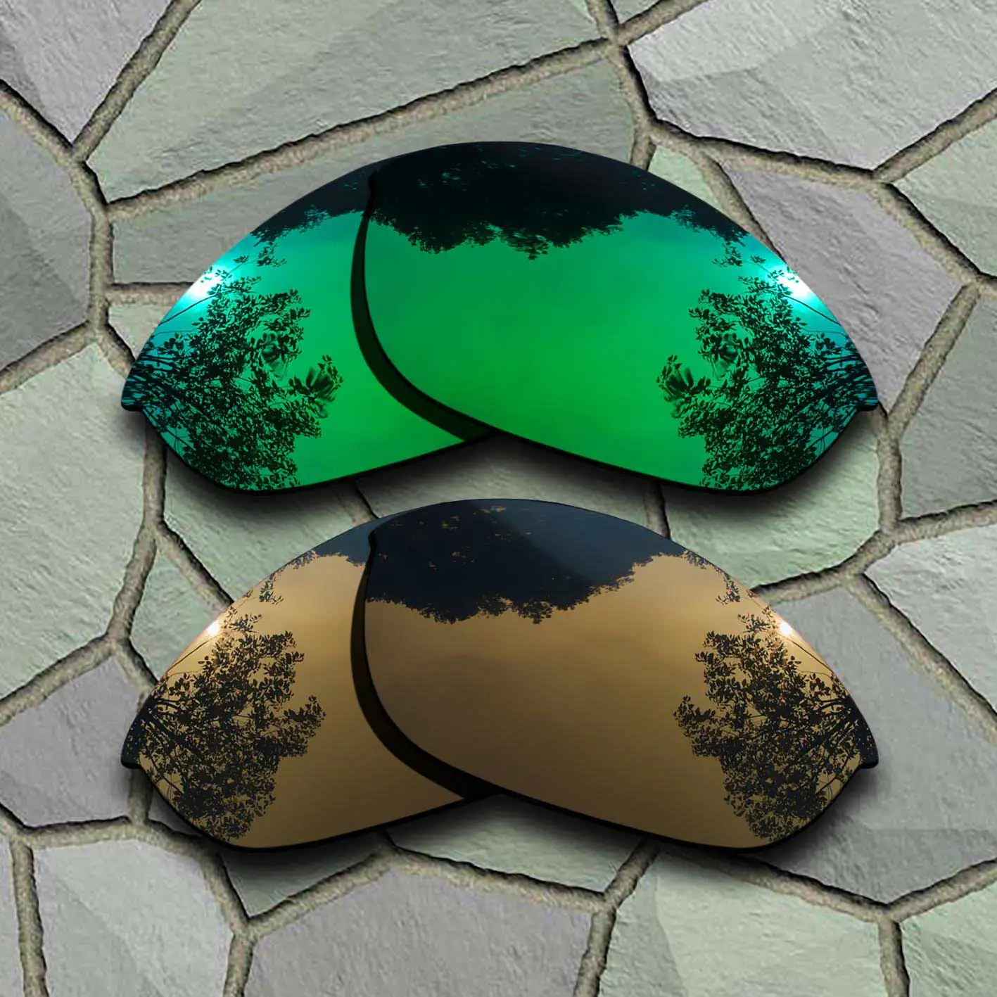 Green -Bronze Copper Нефритовые зеленые и бронзовые медные солнцезащитные очки поляризованные Сменные линзы для полукуртки - Цвет линз: Green -Bronze Copper