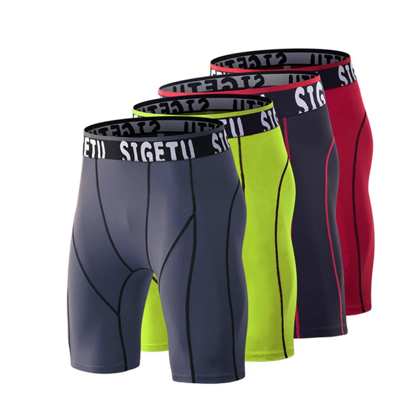 

Men Bodybuilding Shorts Sport Mens Gym Shorts Quick Dry High Elastic Fitness Compression Sports Jogging Short Pant leggings