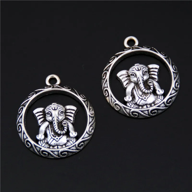 

8pcs Tibetan Silver Elephant Ganesha Buddha Charms Pendants for Bracelet Necklace Jewelry Making DIY Handmade Craft A2499