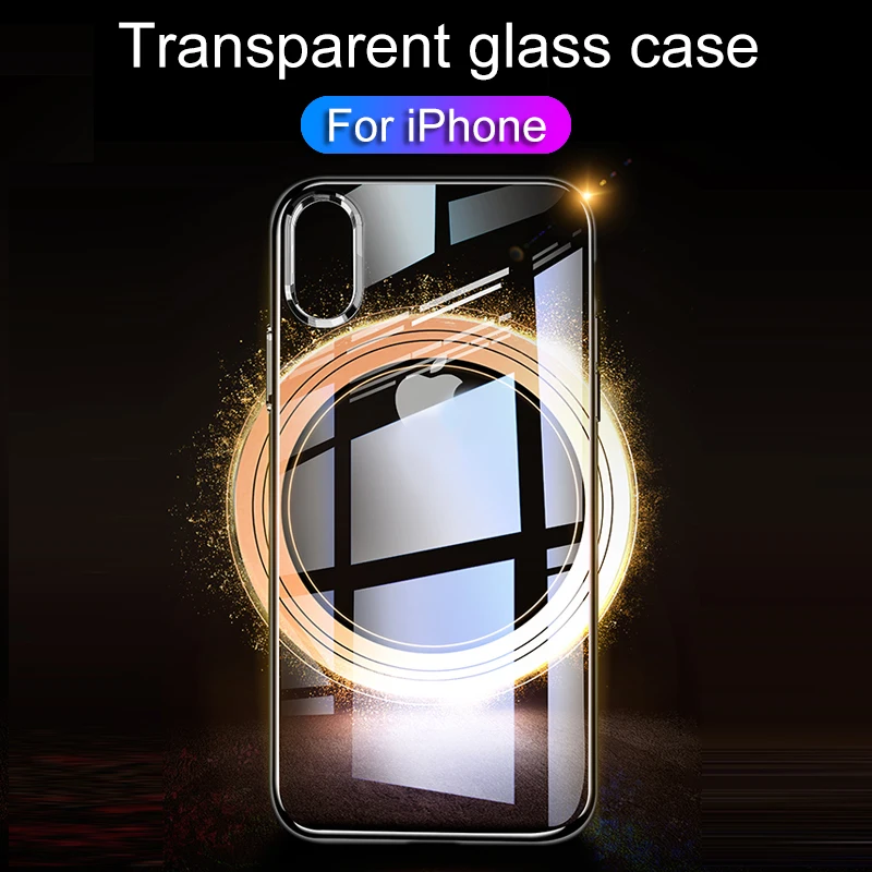 Tempered Glass case for iPhone 6 7 8 plus X XS MAX XR case Glass Cover for iPhone 7 x R 6 8 plus xs max phone case iPhone case 7