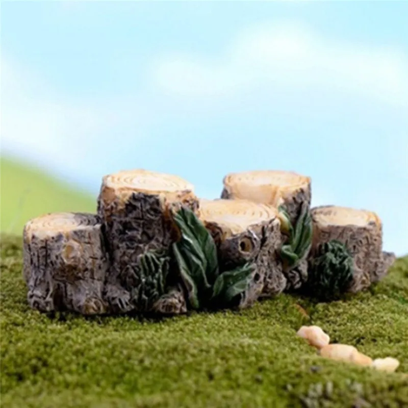 

Hot Sale Cute Tree Stump Micro Landscape Stakes Seat Garden Decoration Resin Miniatures For Mini Garden DIY Plant Ornaments