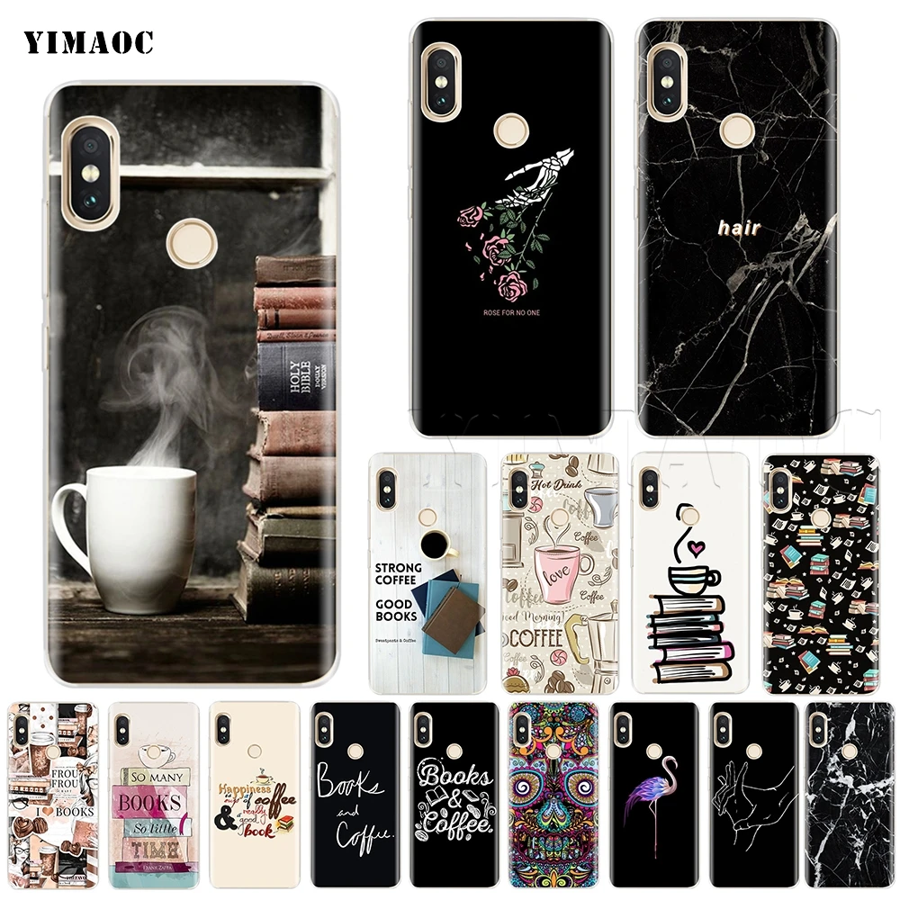

YIMAOC Books And Coffee Silicone Case for Xiaomi Redmi Note S2 4 4x 4a 5 5a 6 7 Go Pro Plus