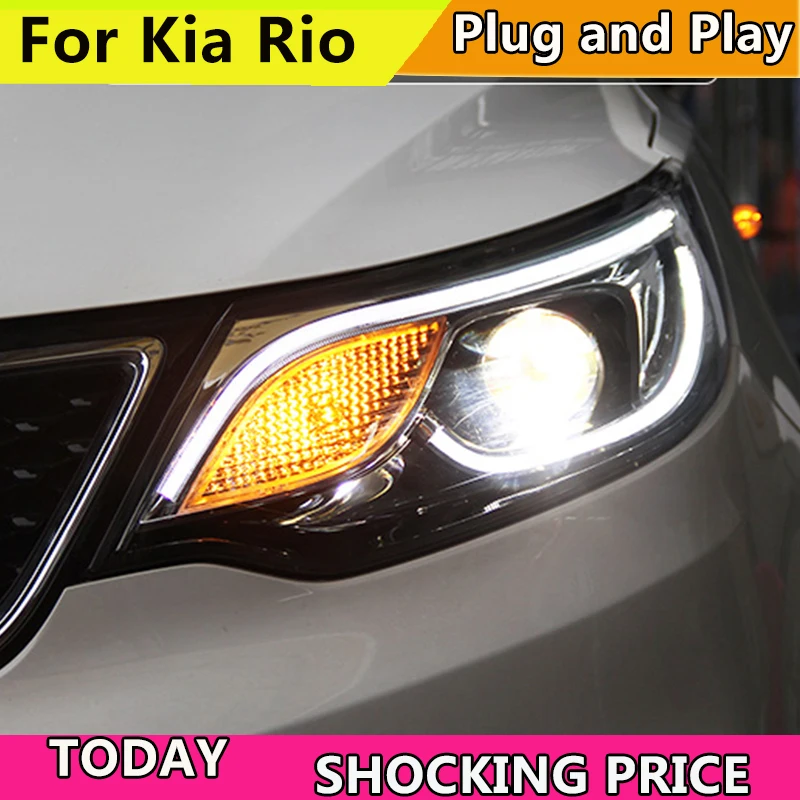Автомобильный Стайлинг чехол для фар Kia Rio 2015 2018 светодиодный светодиодные фары K2
