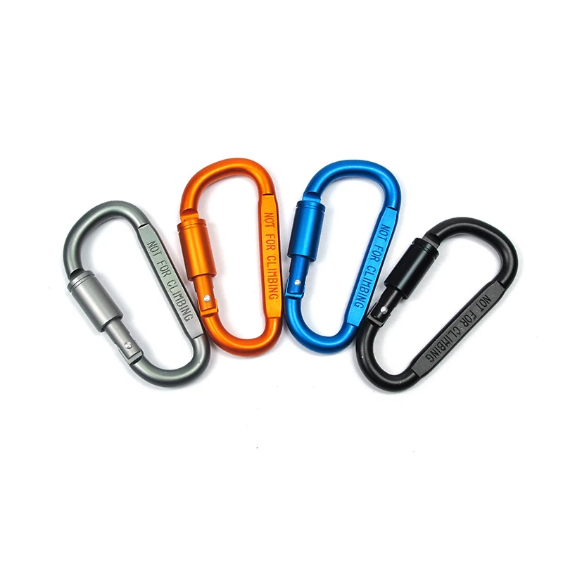 5pcs/lot Titanium Locking Carabiner D-ring Gourd O Shaped D Shaped Key  Chain Key Ring