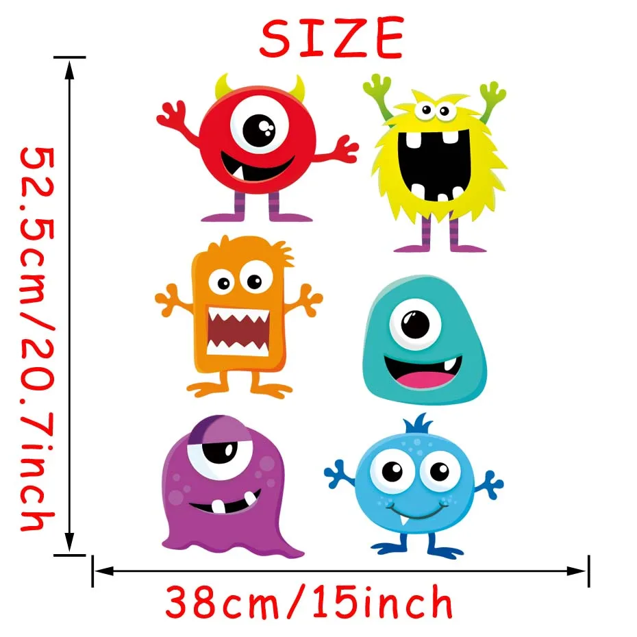 С мультипликационным изображением маленького монстра на оконные наклейки современного искусства стены обои для на холодильник домашний декор виниловая наклейка на стену Стикеры для детей Детская Спальня - Цвет: CS5140