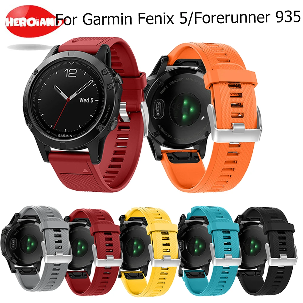 

22mm Watchband Strap for Garmin Fenix 5 Smart Watch Quick Release Silicone Easy fit Wrist Band Strap For Garmin Forerunner 935