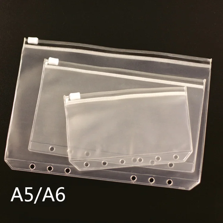 A5 A6 A7 ПВХ Презентация Binder папку молния получить мешок в сдержанном стиле Diario планировщик спираль систематизация продуктов держатель для карт сумка - изображение