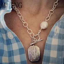 MLING модное жемчужное ожерелье для женщин Очаровательное ожерелье с прямоугольной подвеской модные праздничные Ювелирные изделия Подарки