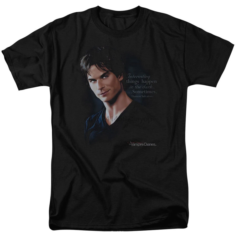 

Vampire Diaries Damon Salvatore SOMETIMES Licensed Adult T-Shirt All Sizes Printed Men T-Shirt Short Sleeve Funny Tee Shirts