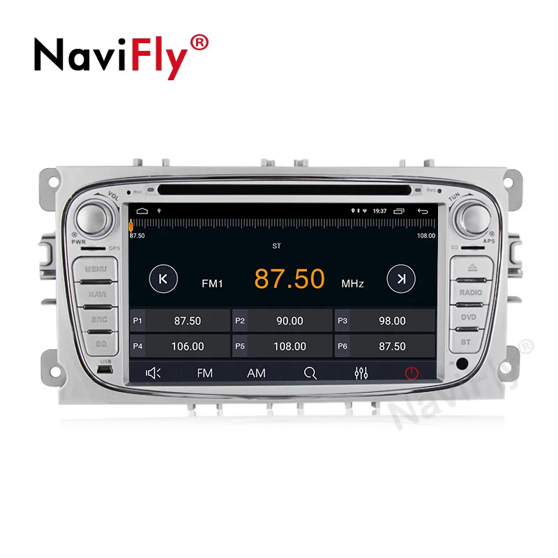 Cheap NaviFly 2din Android9.1 Quad core Car DVD Player GPS Navi for Ford Focus Galaxy Audio Radio Stereo wifi Head Unit 2