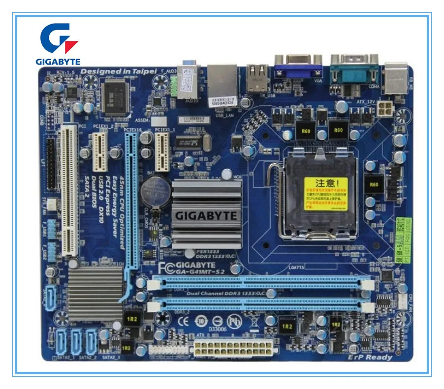 Настольная Материнская плата GIGABYTE GA-G41MT-S2 G41 Socket LGA 775 для intel Core 2 DDR3 8G Micro ATX оригинальная G41MT-S2 материнская плата