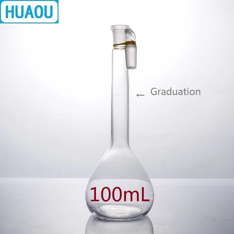 

HUAOU 100mL Volumetric Flask Class A Neutral Glass with one Graduation Mark and Glass Stopper Laboratory Chemistry Equipment