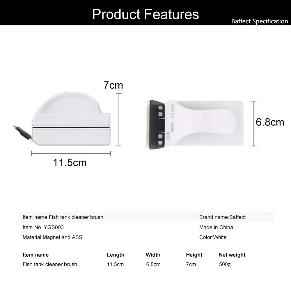 Baffect Сильный магнитный очиститель аквариума щетка для мытья стекол для аквариума щетка для очистки стекла Водоросли скребок для аквариума