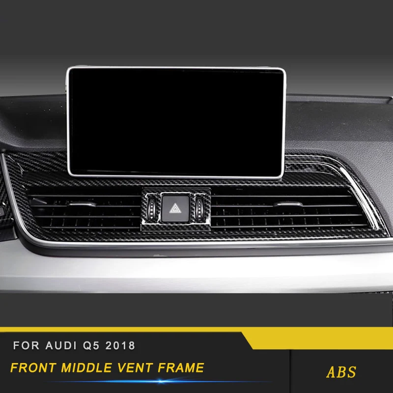 

Stainless Steel ABS front Middle vent frame Cover Trim Car Styling For Audi Q5 2018 Accessories