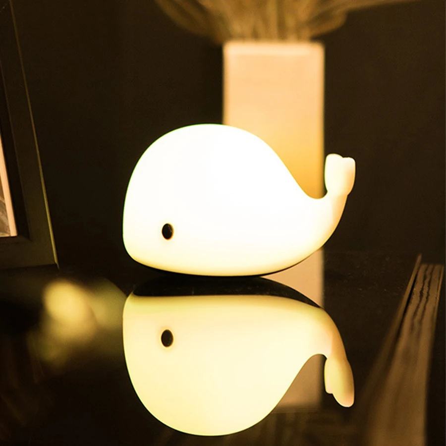 

Desk LED Night Light Baby Room Whale Cartoon Night Light Kids Bed Table Lamp Sleeping Lamps for Children Birthday Christmas Gift