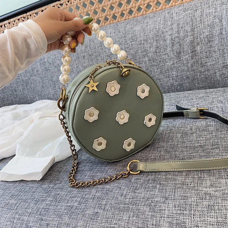 

Beading Crossbody Bags For Women 2019 High Quality Leather Luxury Handbags Designer Sac Main Ladies Pearl Shoulder Messenger Bag
