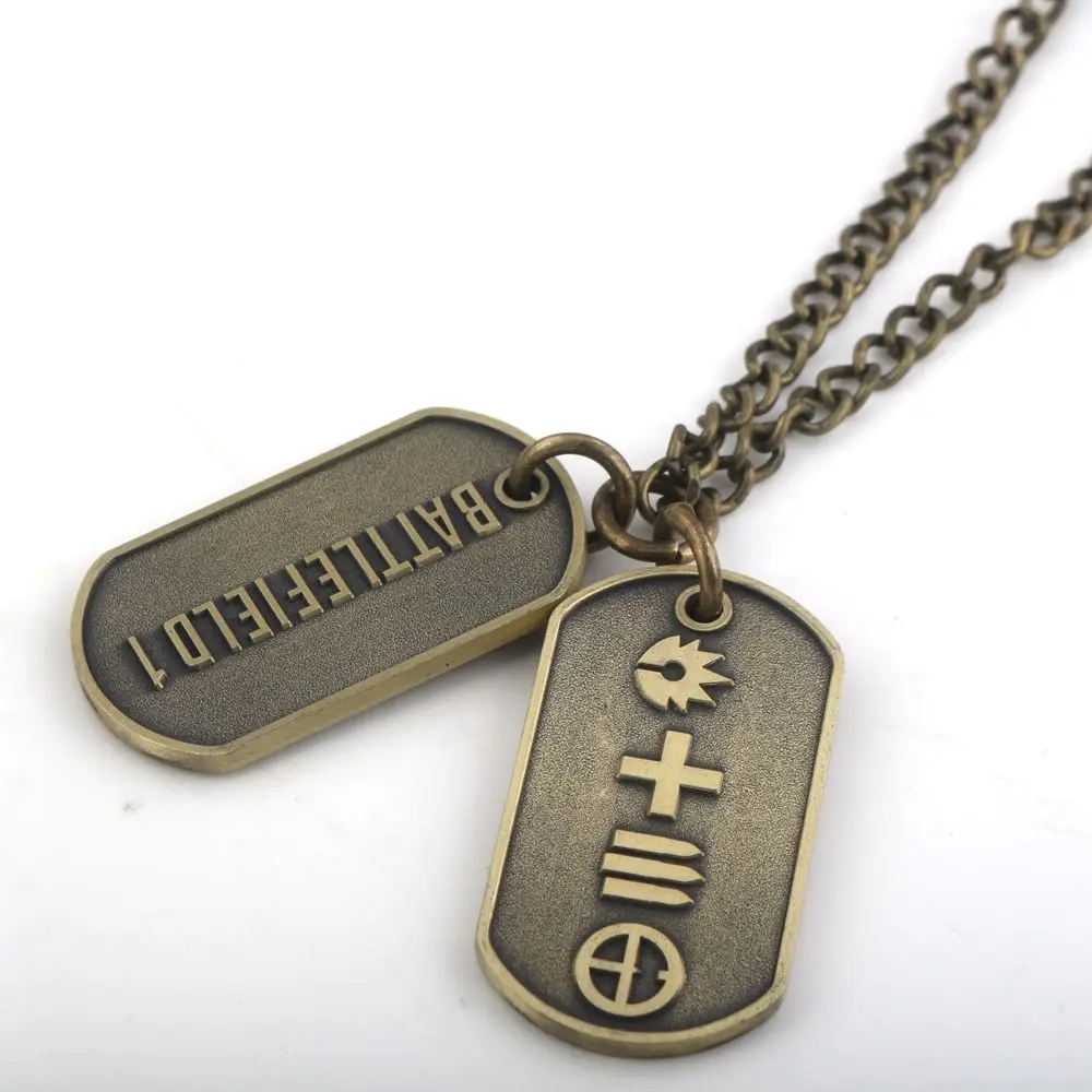 CADUCEUS MEDICAL INSIGNIA IPG GOLD NECKLACE DOG TAG STAINLESS STEEL COLOR GOLD