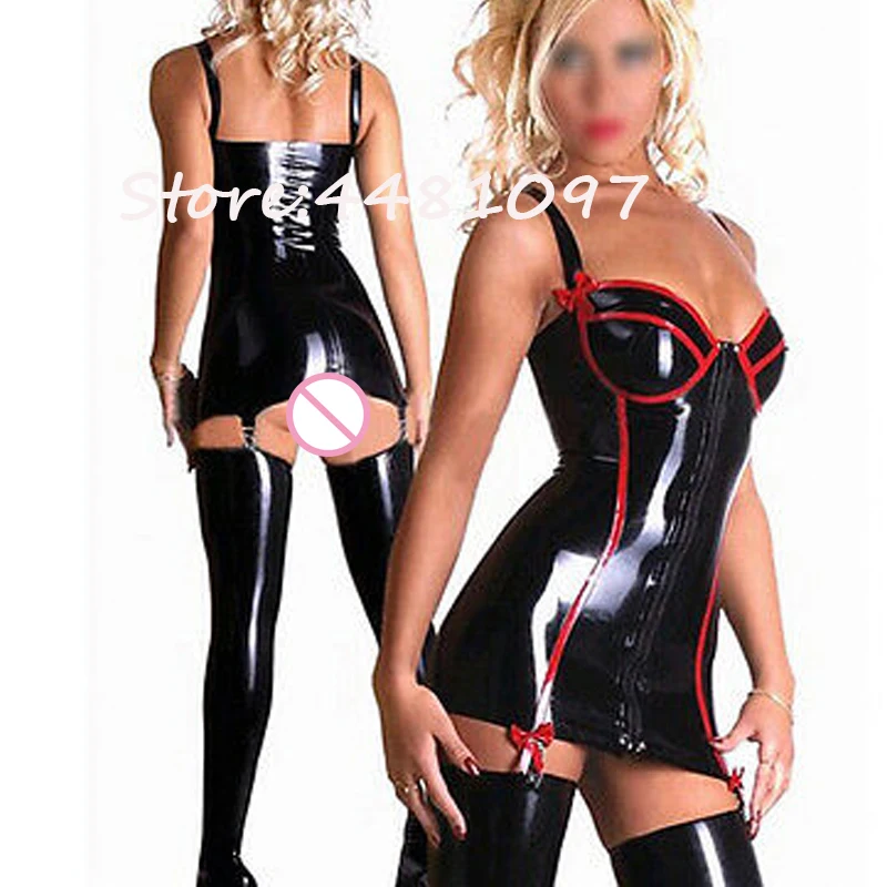 Сексуальные латексные резиновые комплекты эротического белья сексуальный латексный топ с подвязками и леггинсами комбинезон трико одежда на заказ