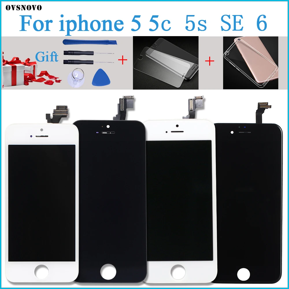 Tanie 100% Test pracy ekran dotykowy dla iPhone 5 5S 5c SE wyświetlacz LCD moduł wymiana Digitizer zgromadzenie dla iPhone 6 szybka wysyłka