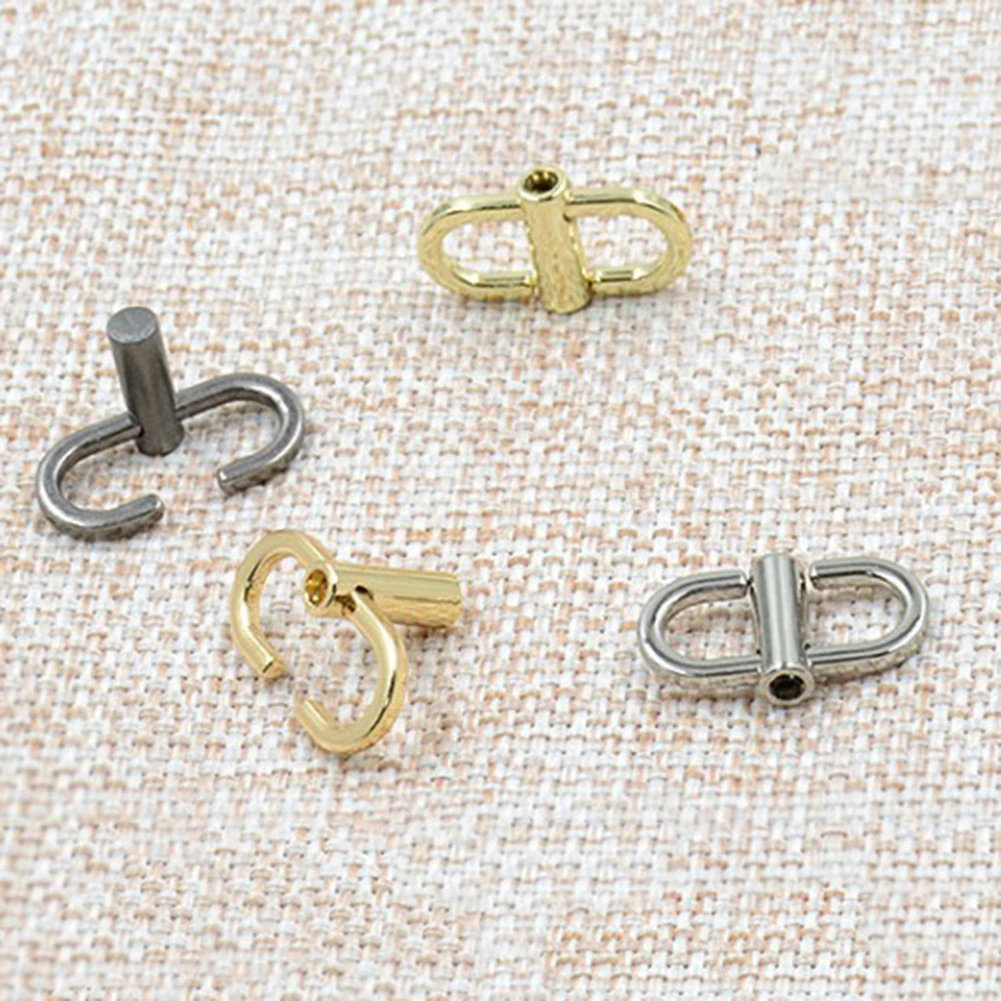 MOLVUS 10 stuks gouden verstelbare metalen gespen voor ketting riem tas ketting link kleine clips metalen riem gespen kort zak lengte accessoires (kleur: goud, maat: 2,5 x 2,5 x 0,4 cm