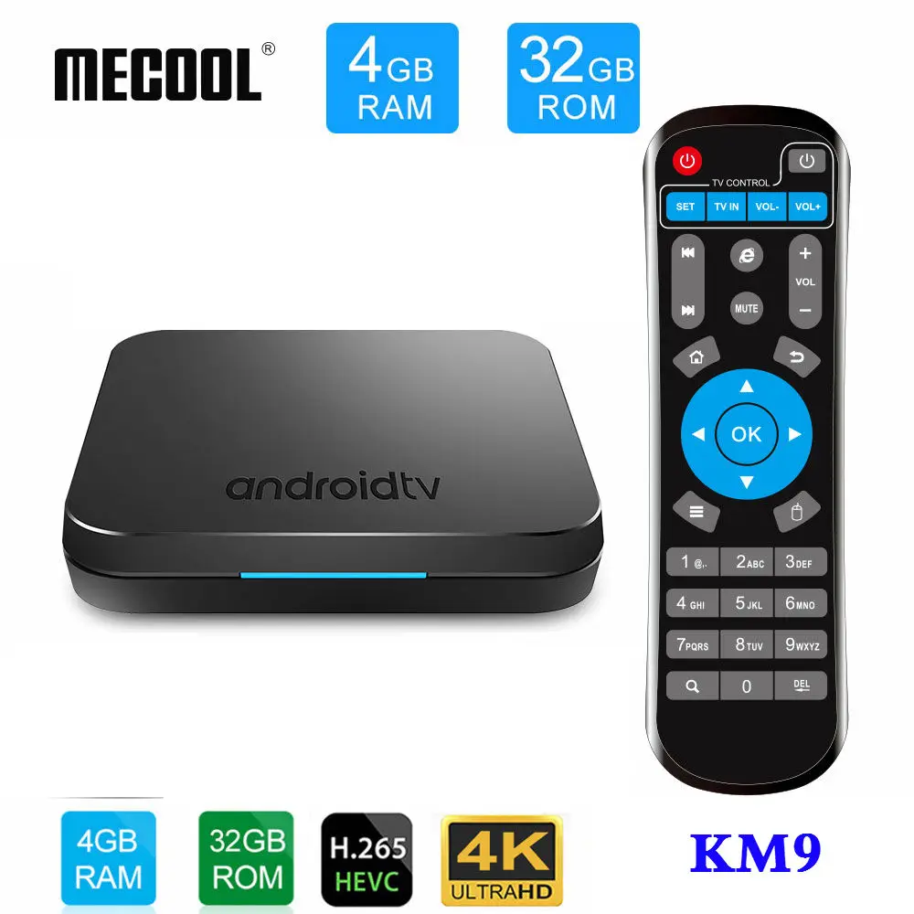 

New MECOOL KM9 Android 9.0 TV Box Amlogic S905X2 Quad Core 4G DDR4 32G ROM 4K Android 9 Smart TV Box USB 3.0 Media Player