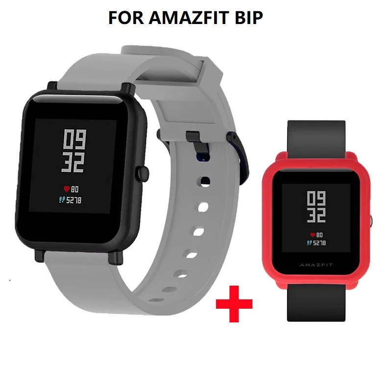 2в1 упаковка Huami Amazfit Bip Bit lite ремешок Смарт часы браслет Мягкий силиконовый чехол для amazfit bip ремешок ремень