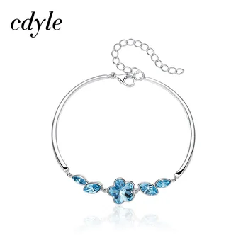 

Cdyle Embellished with crystal Women Bracelets & Bangles 925 Sterling Silver Fashion Jewelry Lady Gift