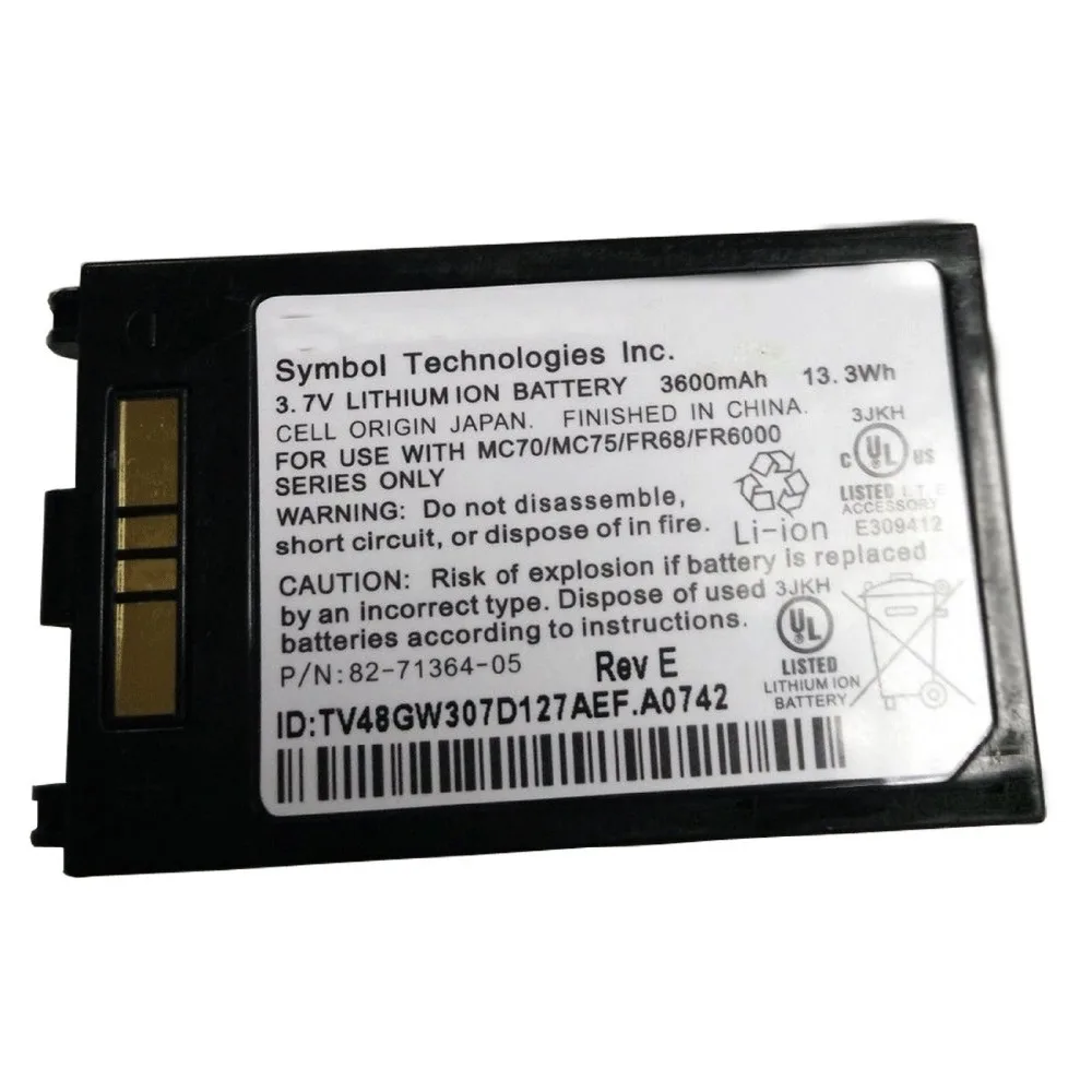 

3.7v 3600mAh 13.3Wh Battery for Symbol MOTOROLA MC70 MC75 FR68 FR6000 MC7090 MC7094 MC7004 82-71364-03 82-71364-05