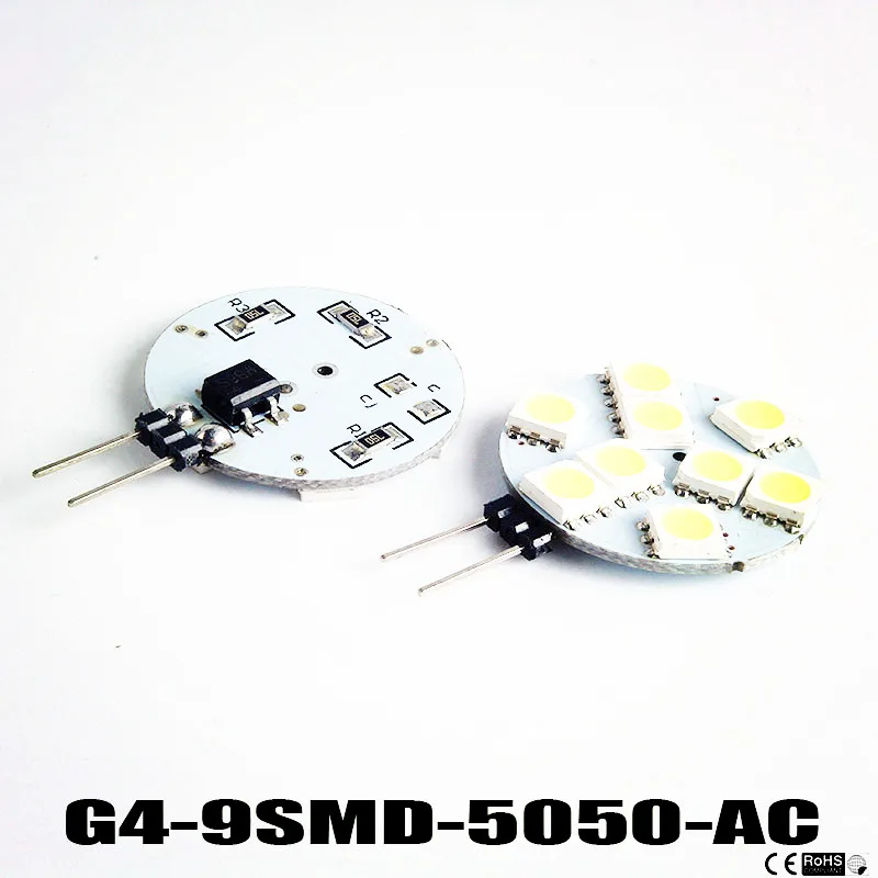 100PCS Wholesale G4 LED 5050 9 SMD 9LED 360 Degree White Car Marine Camper RV led Light Lamp Bulb AC 12V 3w