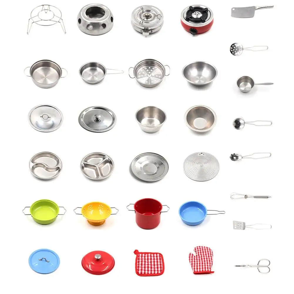 Набор детской мини посуды RCtown из нержавеющей стали ролевая игра кастрюля посуда