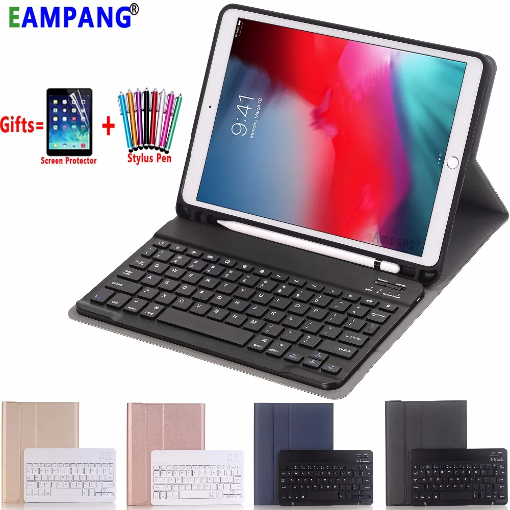 

Slim Wireless Bluetooth Keyboard Pencil Slot Case for Apple iPad 9.7 2017 2018 Air 1 2 3 10.5 2019 Pro 11 Pro 12.9 2018 Cover