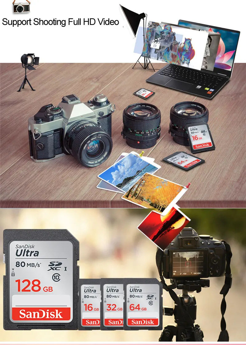 SanDisk 95 МБ/с. Extreme Pro SD карты 128 ГБ 64 ГБ 32 ГБ SDXC SDHC бренд Камера SD флэш-памяти карты для цифровых зеркальных Камера видеокамера