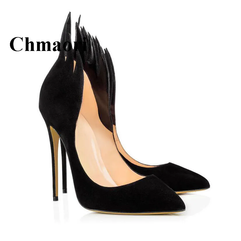 

Personality Design Sexy Thin High Heel Pointed Toe Flock Solid Fashion Three Color Shallow Women Pump Normal Size