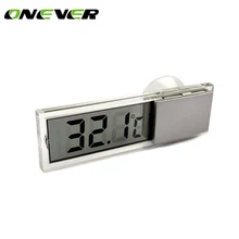 Мини электронные оконные часы с ЖК-дисплеем на присоске, автомобильные часы, автоматический термометр, украшение интерьера автомобиля, аксессуары