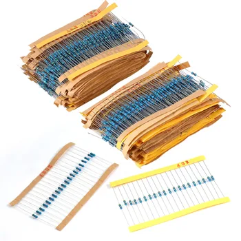 

2600Pcs/Lot Resistors 0.25W 130 Kinds Metal Film Resistors Resistance Fuse Component Set