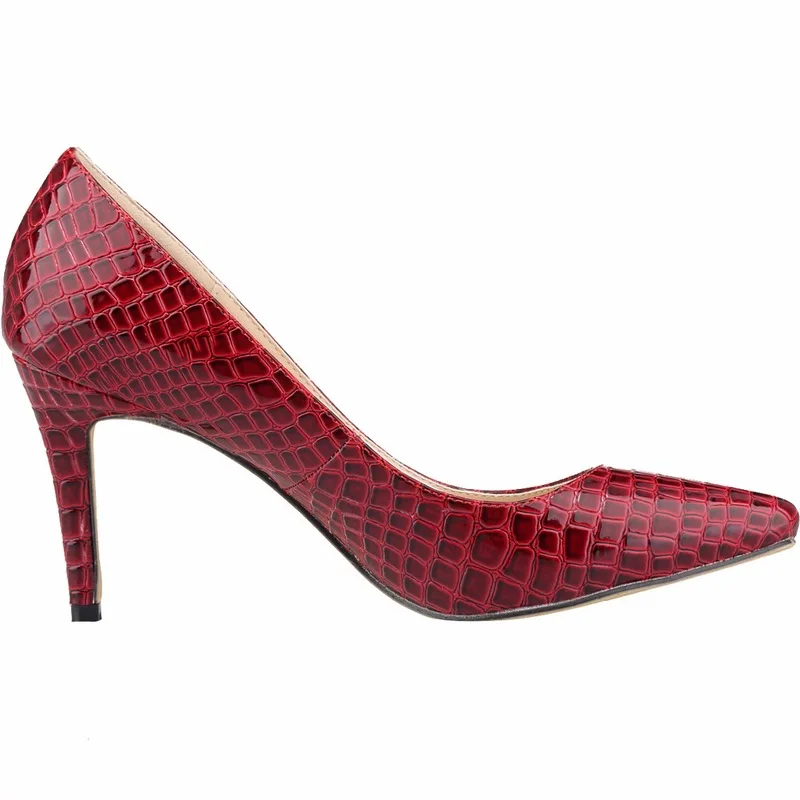 Loslandifen Туфли из искусственной крокодиловой кожи женские офисные Вечерние обувь на высоком каблуке женские туфли-лодочки с острым носком Sapatos femininos Salto 952-1ey