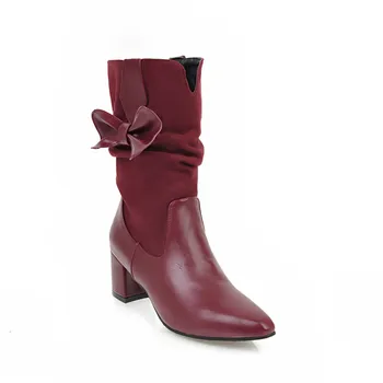 

Fashion female boots in the winter of 2018 bow with 32-48 boots 181210 yards