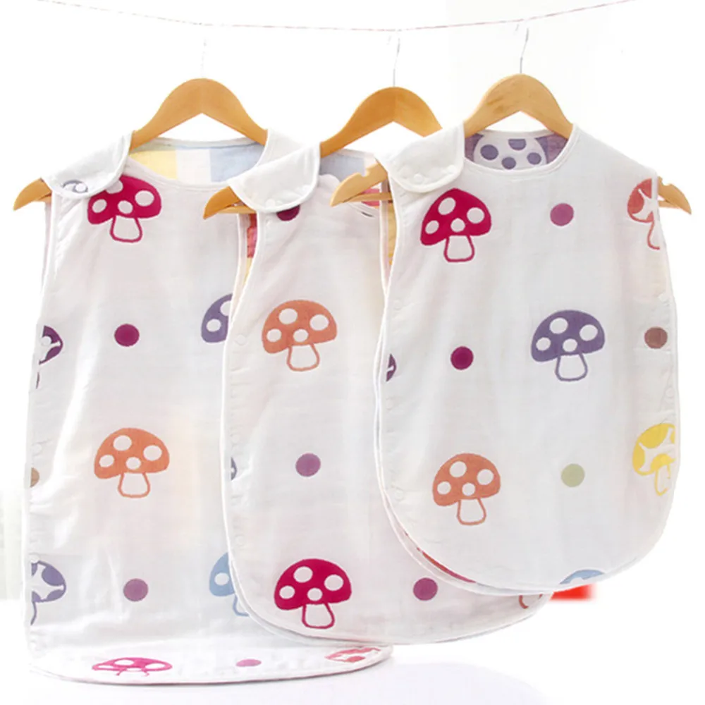 Хлопковый спальный мешок для новорожденных, спальный мешок для новорожденных, жилет с рисунком, спальный мешок, Пеленальное Одеяло