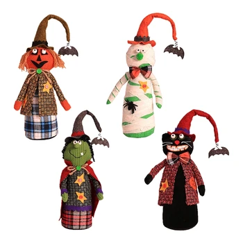 

HBB 1PC Halloween Stuffed Toy Witch Doll Standing Desktop Window Decoration Ornament New Baby Children Kids Toys Gifts Doll