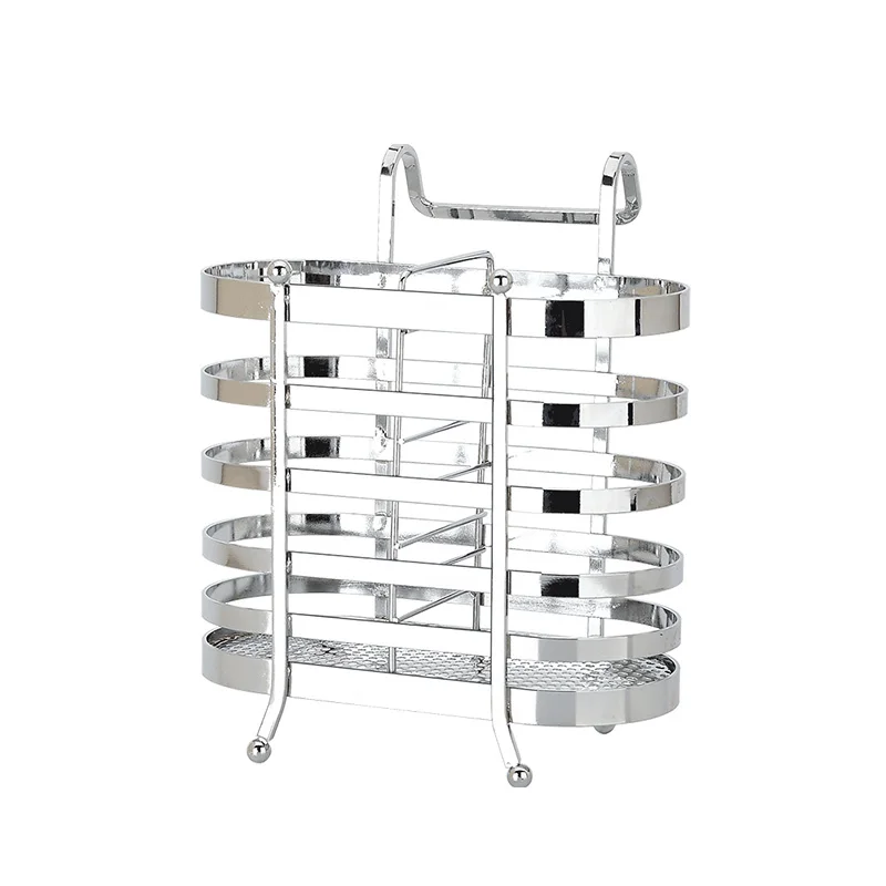 Stainless steel racks hanging chopstick cages spoon holder forks rack reinforced silver kitchen storage shelf organizer drainer