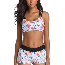 Бикини Mujer женские купальники с шортами для мальчиков костюм-Бикини для леди купальник пуш-ап мягкий бюстгальтер Biquini Maillot De Bain Femme