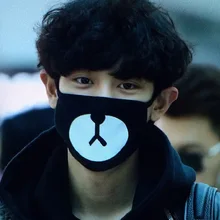 Kpop EXO Чан Ёль Тканевая маска для лица мультфильм Медведь аэропорт же Пыленепроницаемая теплая маска новая маска для рта Kpop хлопковая Маска Новинка
