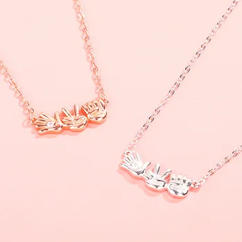 

Explosion models fashion men and women couple gestures 520 pendant necklace Valentine's Day party scissors stone cloth jewelry