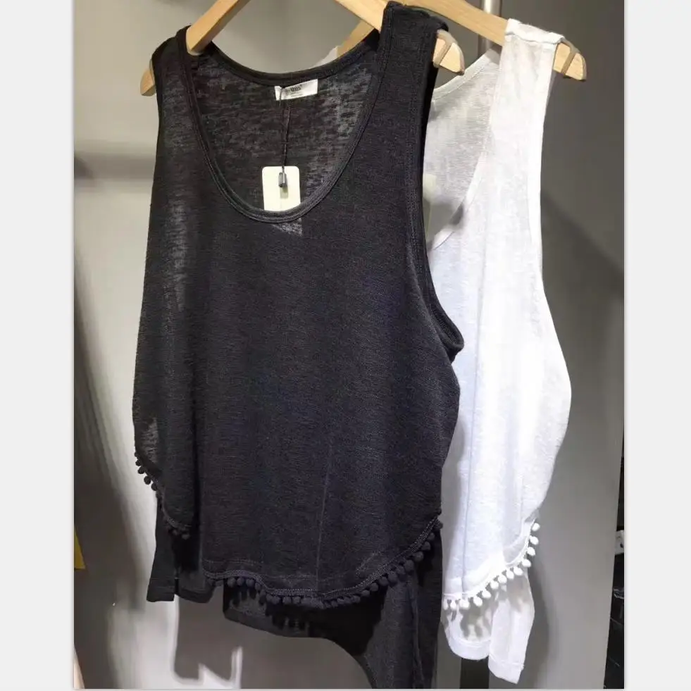 ladies boat neck tank tops 2017 summer tank tops with tassel hem women cotton black ladies boat neck tank tops 2017 summer tank tops with tassel hem women cotton black